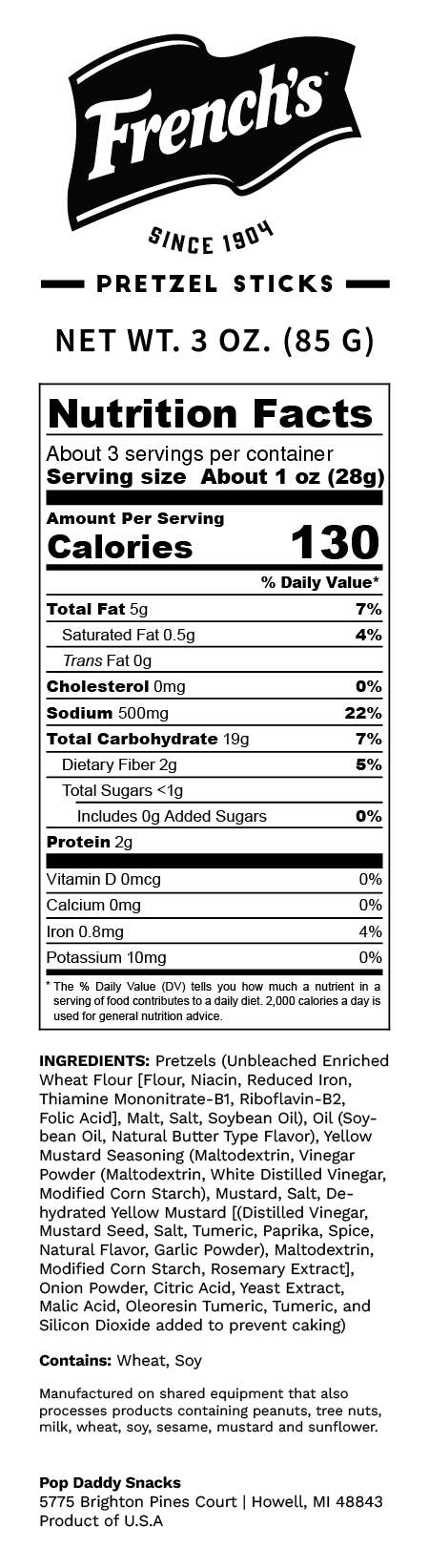French's Mustard Pretzels - 3oz