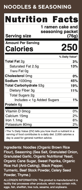 Organic Ramen Noodles-Beef