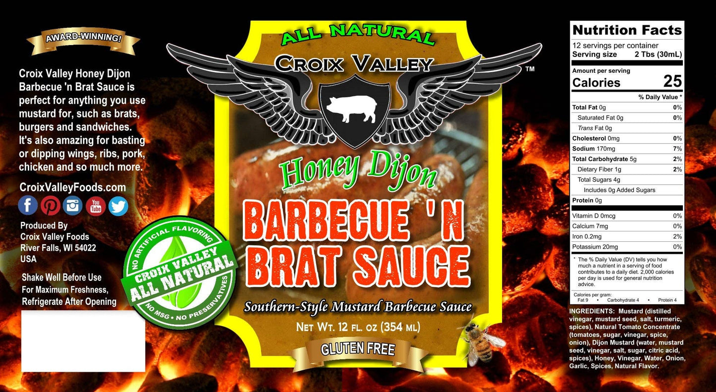 Croix Valley Honey Dijon Barbecue 'n Brat Sauce