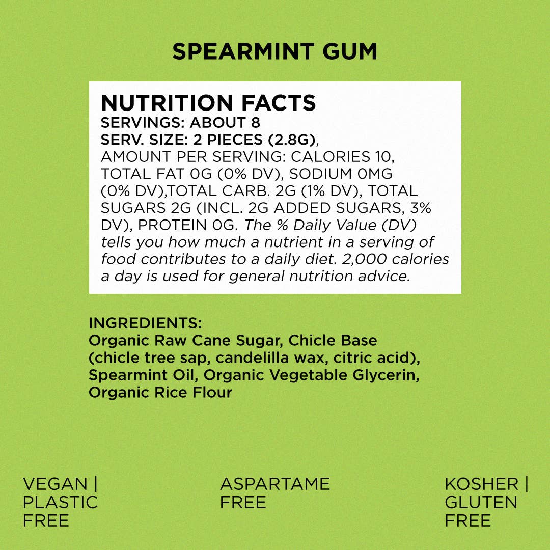 Spearmint Chewing Gum - Natural