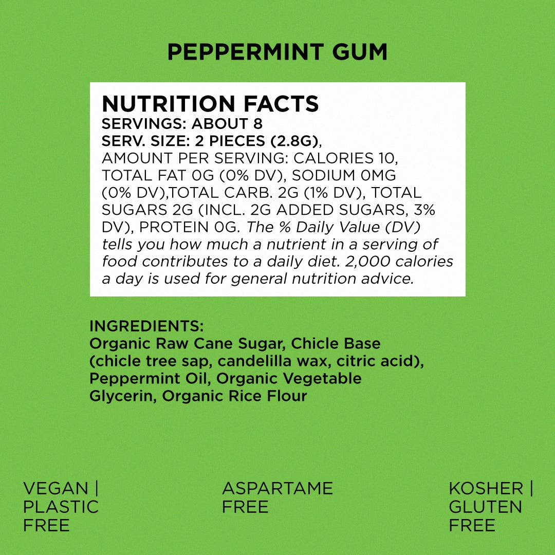 Peppermint Chewing Gum - Natural