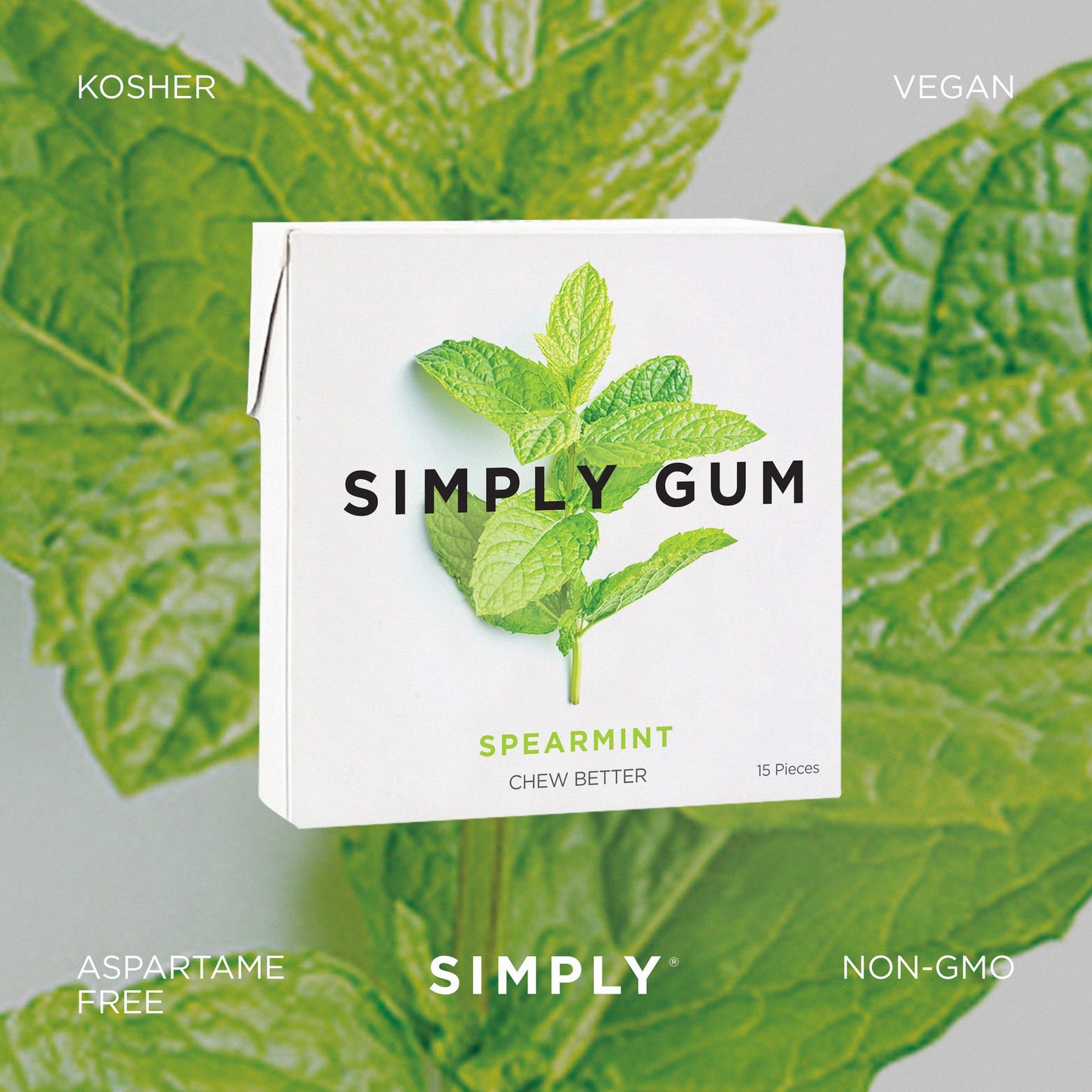 Spearmint Chewing Gum - Natural