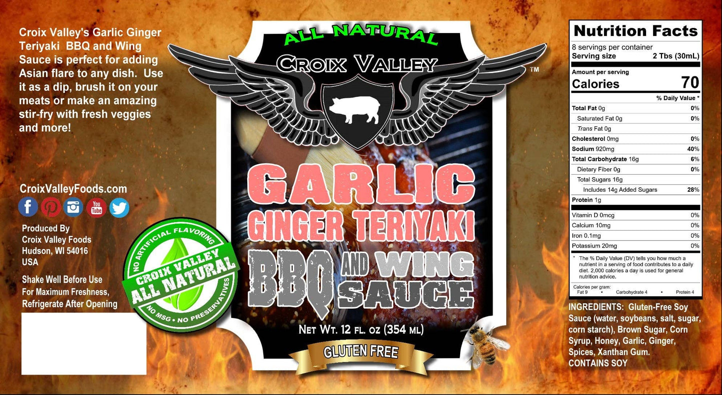 Croix Valley Garlic Ginger Teriyaki BBQ & Wings