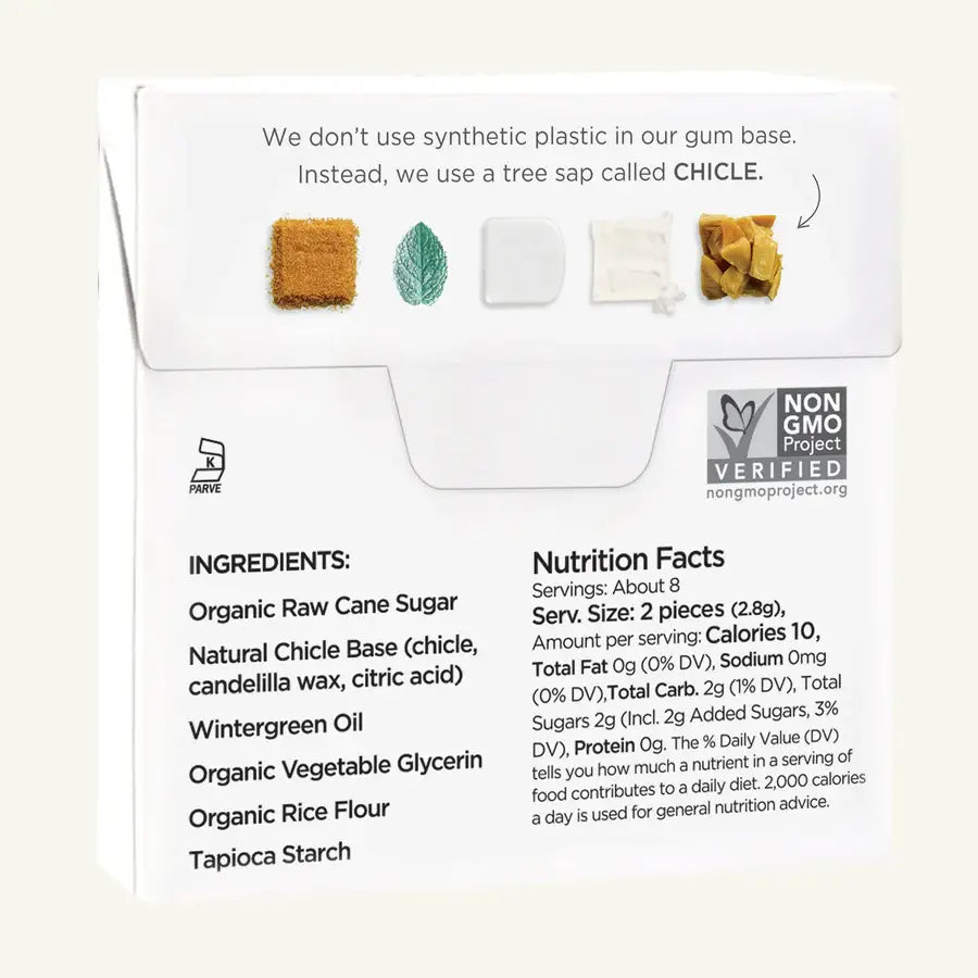 Wintergreen Chewing Gum - Natural