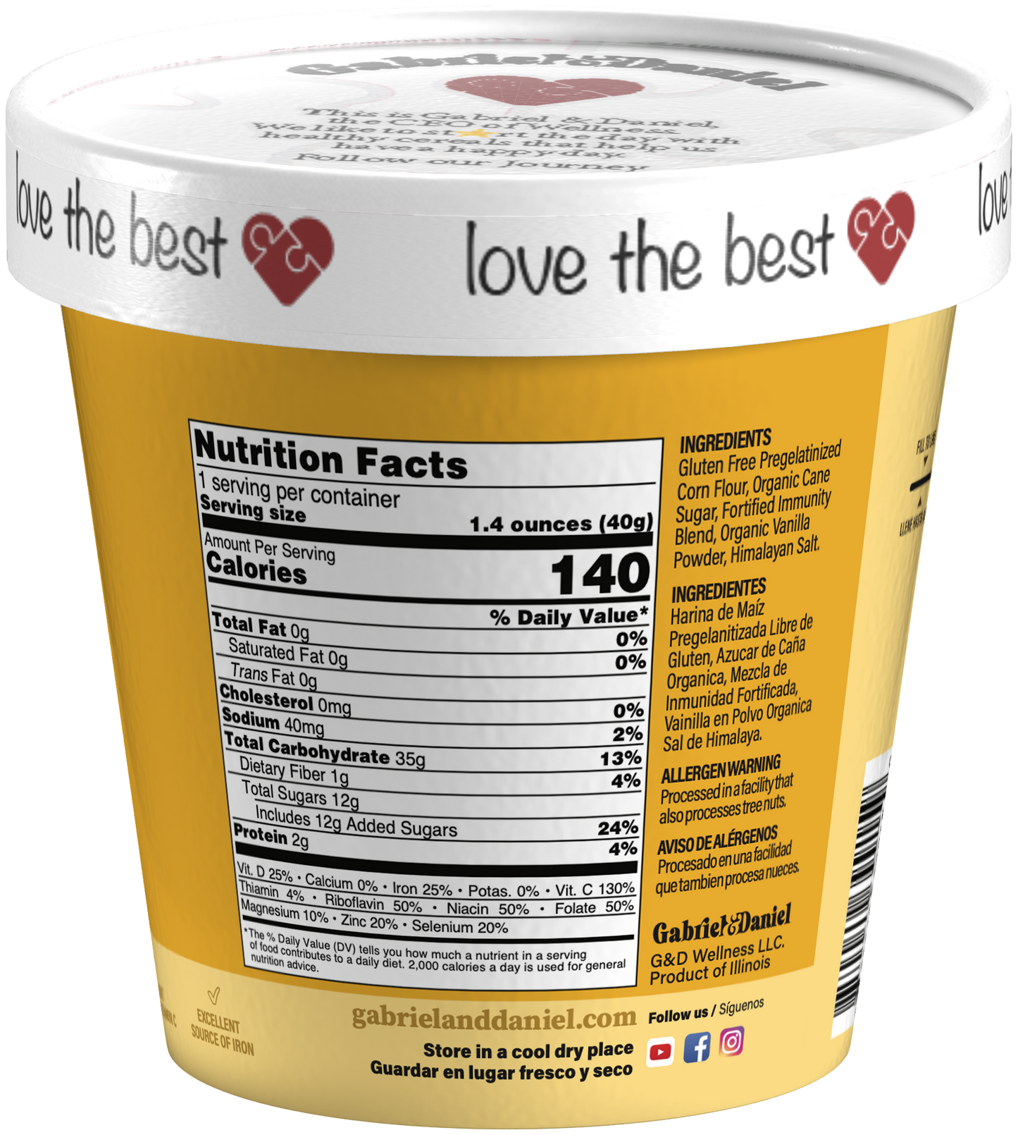 Instant Cereal Cup - Cream of Corn•Organic