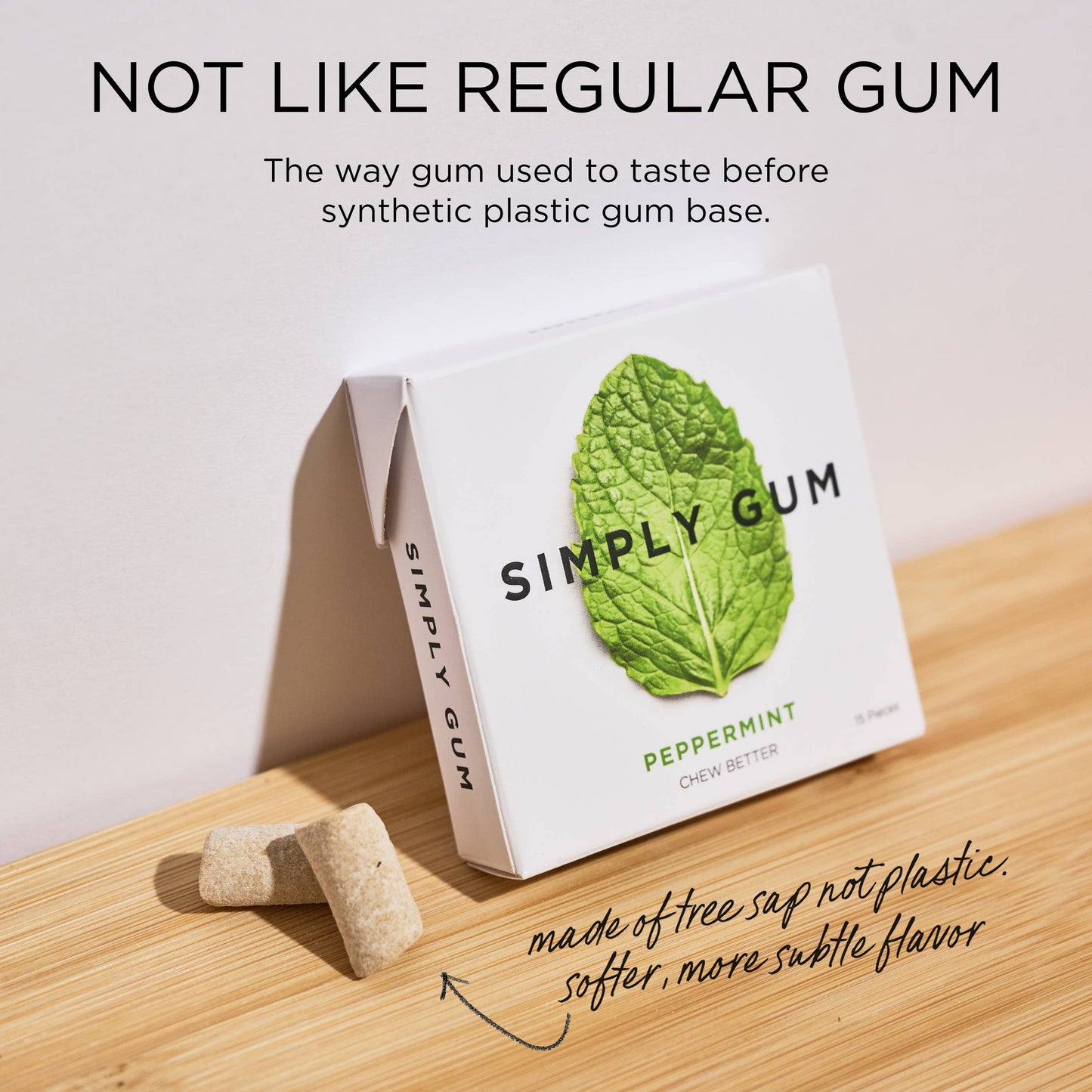 Peppermint Chewing Gum - Natural