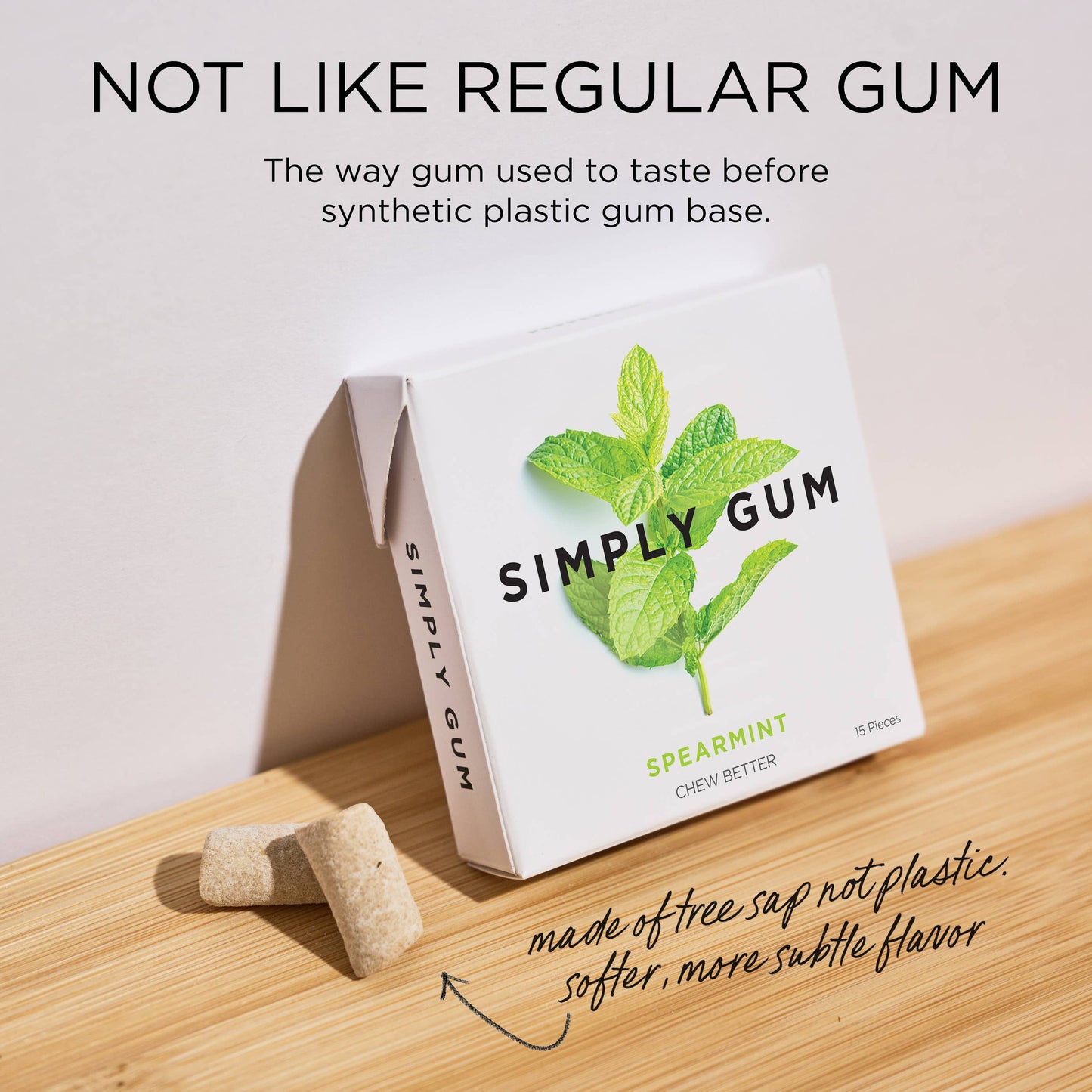 Spearmint Chewing Gum - Natural